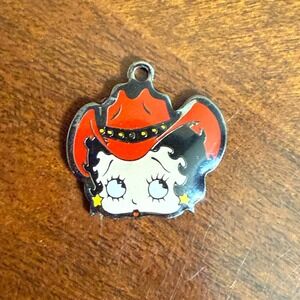 Betty Boop Cowboy Hat Charm Pendant Enamel Pin Metal Made in China